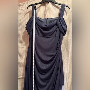 Alex Evenings One Shoulder Navy Dress